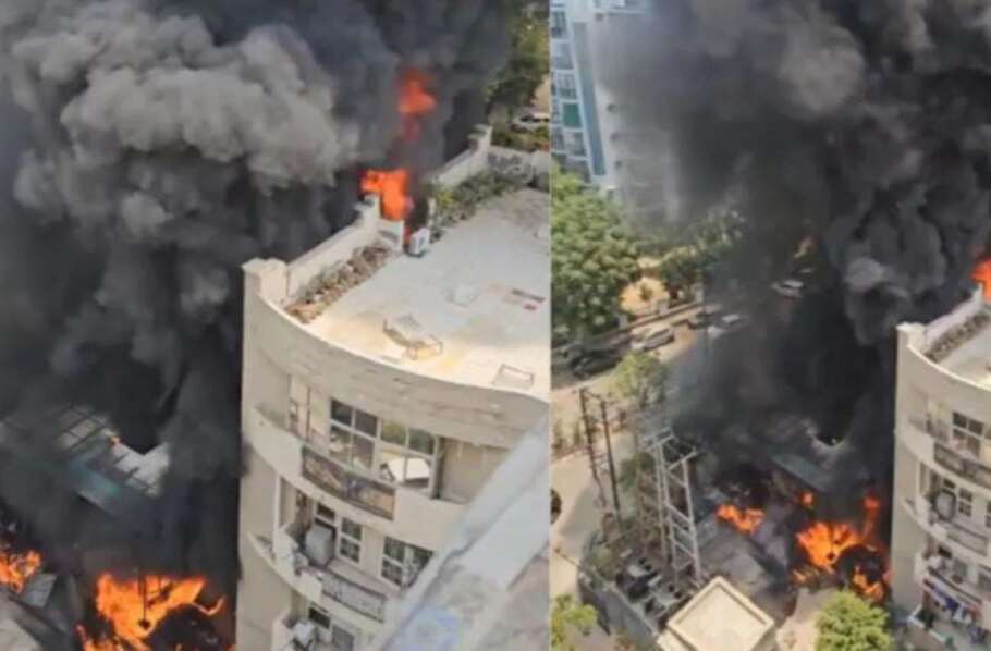 ‘बम’ बन गई इंदिरापुरम की सोसायटी..कॉम्प्लेक्स में भी लगी आग