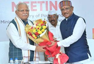 Courtesy of Chhattisgarh CM Vishnu Dev Sai meeting Union Minister Manohar Lal Khattar