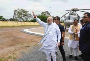 amit shah reaches raipur