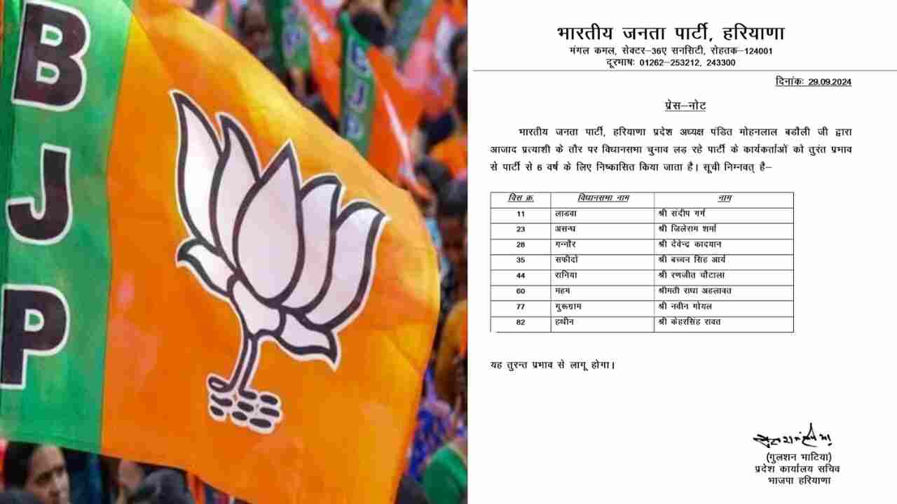 Haryana Elections 2024: After Congress, now BJP takes action against rebel leaders, 8 leaders suspended