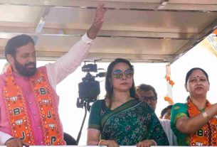 Haryana Elections 2024: Today is the last day of election campaign, Hema Malini participated in CM Saini's roadshow.