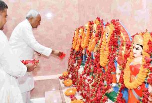 Nitish Kumar: CM Nitish inaugurated the renovation and beautification of Bakhtiyarpur ‘Kali Mandir’