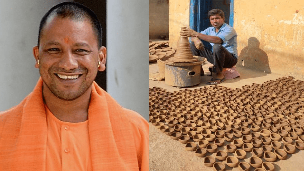 UP News: Yogi government is lighting lamps in the lives of potters, target of 25 lakh lamps in the 8th Deepotsav