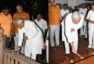 Nitish Kumar: Nitish Kumar celebrated Diwali at CM House, wished happiness and prosperity for the state.