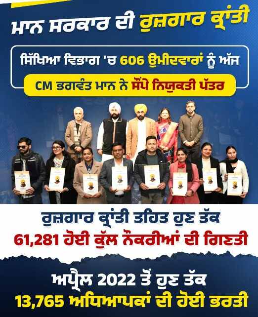 For the first time in the history of Punjab, more than 61,000 youth got government jobs in four years - Bhagwant Singh Mann