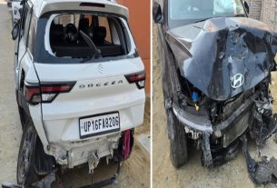 Greater Noida: In Greater Noida, a drunk driver rammed into another vehicle, narrowly escaping