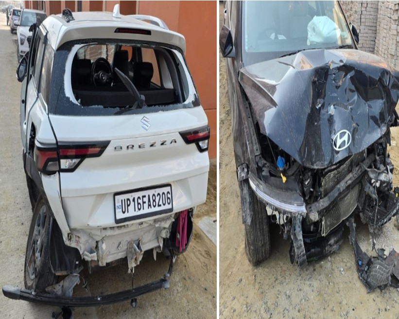 Greater Noida: In Greater Noida, a drunk driver rammed into another vehicle, narrowly escaping